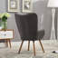 Fauteuil d'appoint contemporain à dossier capitonné en velours-129882303