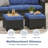 A Three-Seater Sofa + Two Swivel Chairs + Two Footstools + A Side Table