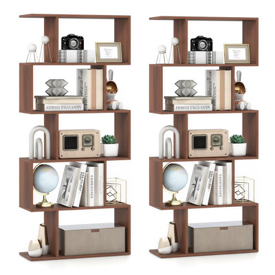 Rufio 62.5" H Manufactured Wood Geometric Bookcase