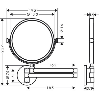 Universal Circular Round Metal Wall Mirror