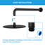 Bras de douche mural de 16 pouces avec bras d'extension de douche en acier inoxydable avec bras de douche-100668443