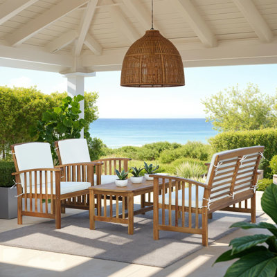 Outdoor 4-Sitzer Lounge-Set Carson mit Polster