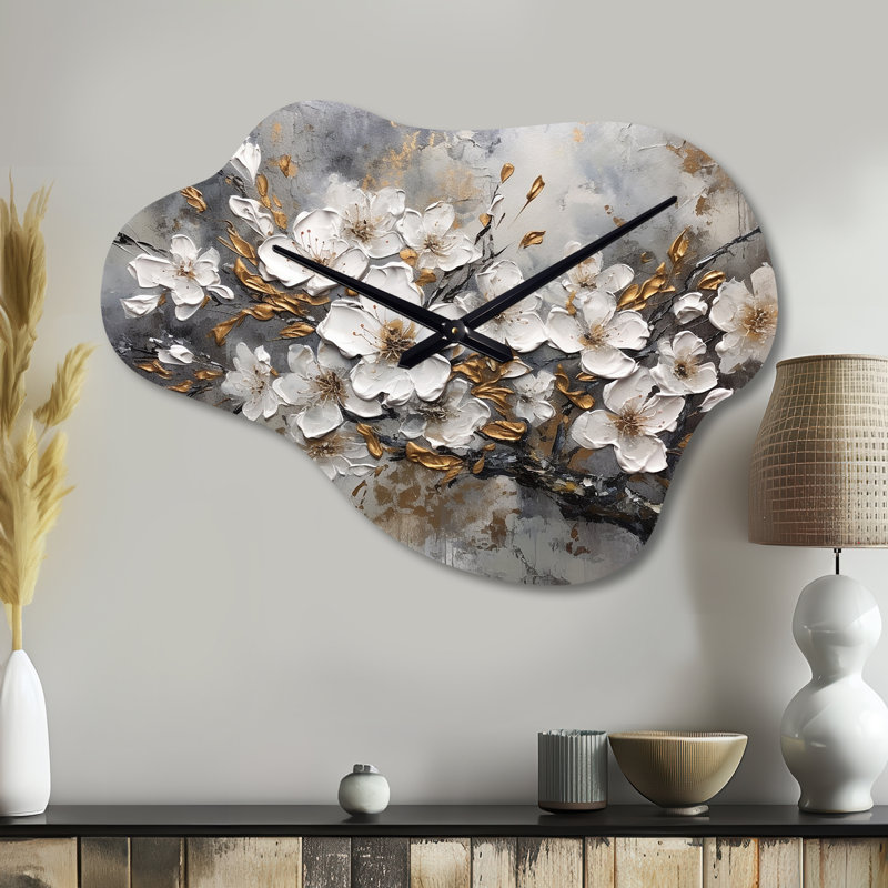Horloge murale asymétrique blanche Corrissa, Petit