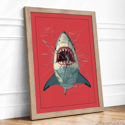 Shark Confrontation Modern - Framed Print