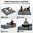 4-in-1 Convertible Corduroy Sofa Bed, Boneless Loveseat Sleeper Sofa with 2 Pillows, No Assembly Modular Floor Couch for Small Apartment, Living Room & Guest Room-1412421880