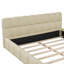 Grand lit plateforme tapissier avec tissu épais, structure solide pour plus de confort et de durabilité-1355992605