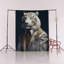Tapis décoratif moderne à motif de tigre noble à minuit bleu-722139173