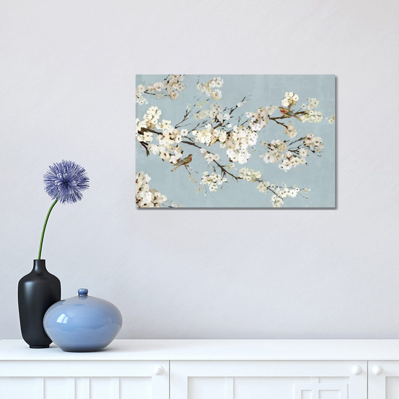 Kimono With Birds I by Asia Jensen - Wrapped Canvas Painting, 30.48 cm H x 45.72 cm W