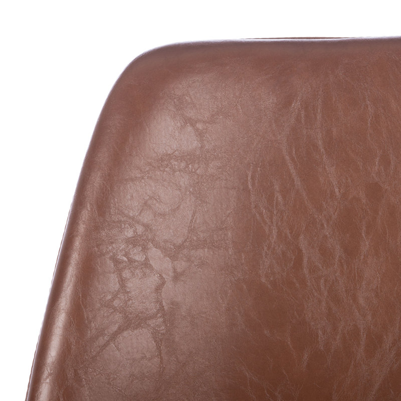 18.11'' H Faux Leather Upholstered Side Chair, Light Brown Faux Leather