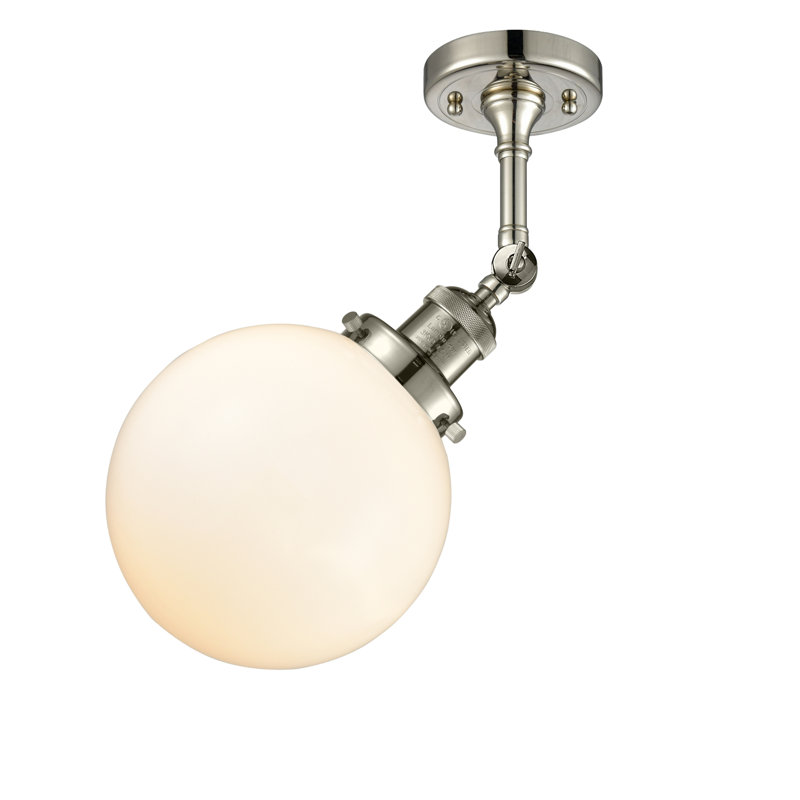 Clementina Dimmable Bath Sconce, Matte White Cased, Polished Nickel, Bulb Not Included