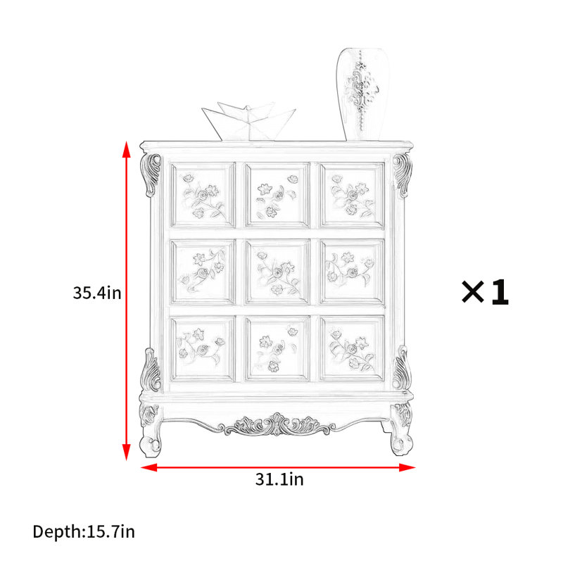 Commode d'appoint de style rétro américain