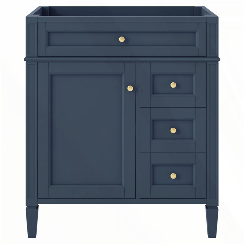 Meuble-lavabo de 30 po sans lavabo supérieur, Argent argent, Bleu