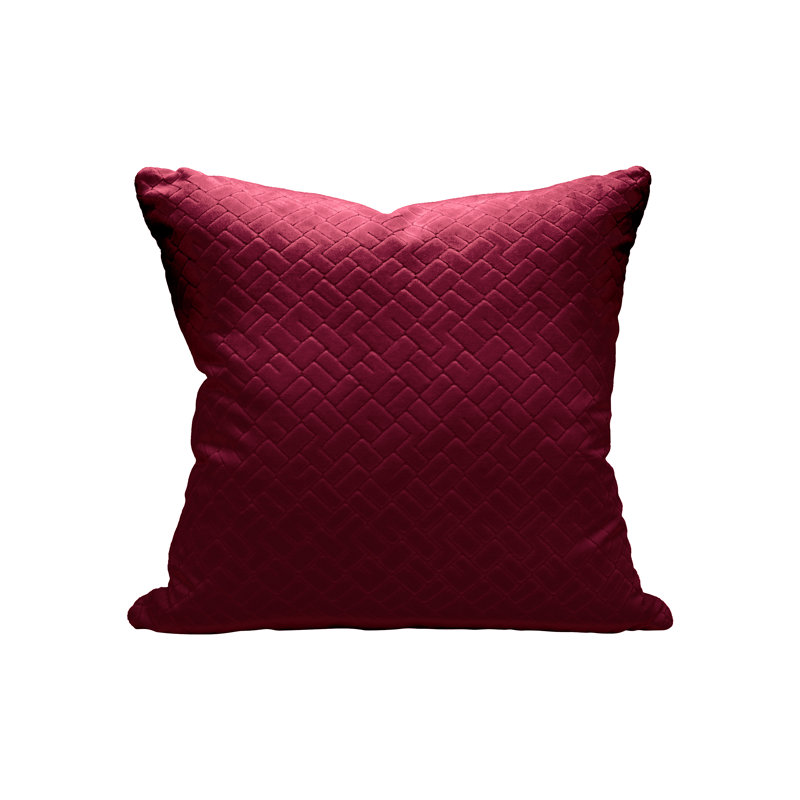 Vallauris Geometric Square Pillow Cover & Insert, 22" x 22", Syrah