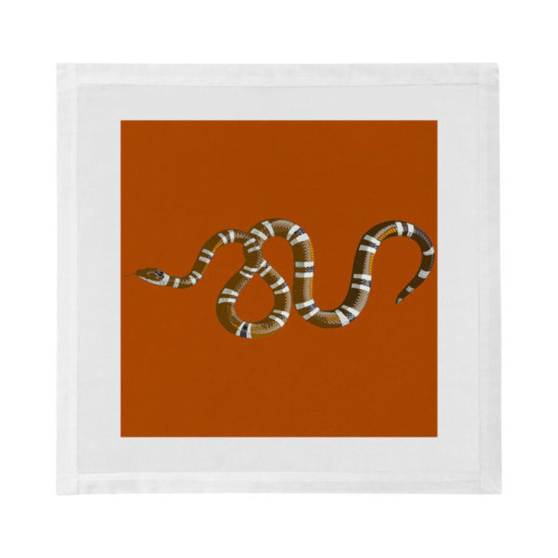 Serpent Cotton Sateen Dinner Napkins, Burnt Orange