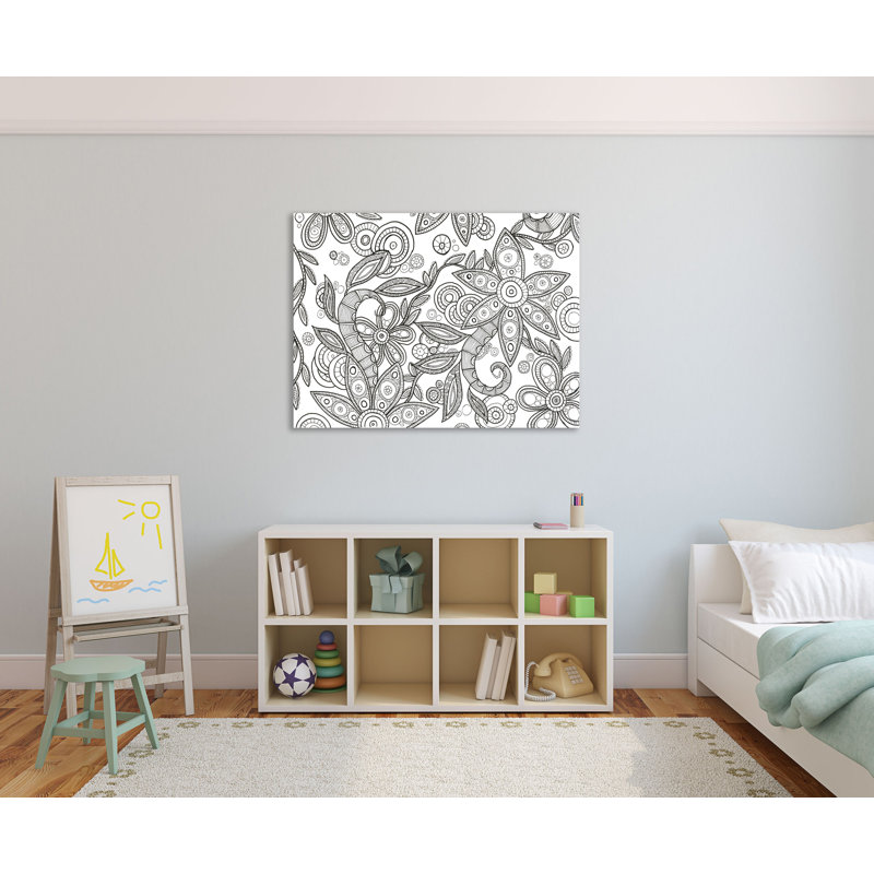 «Jungle Flora 1 Less» par Pam Varacek - reproduction d'art sur toile tendue, H 12 po x l 18 po x P 1,5 po