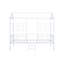 Lit superposé simple contemporain avec design de maison, finition blanche, angle, structure métallique complète, cadre de toit pour chambre à coucher - construction en forme, cadre, utilisation