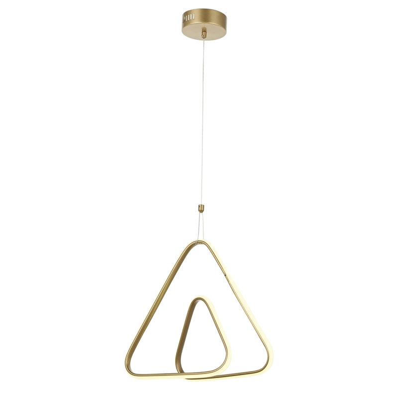 Luminaire suspendu géométrique 1 lumière DEL, Or