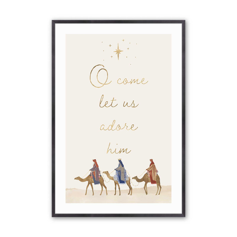 Wise Men Journey Print, 17.25" H x 13.25" W x 1.25" D, Weathered Zinc Single Picture Framed