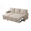 Canapé en tissu texturé en lin polyvalent avec canapé-lit convertible, repose-pieds de rangement et configuration modulaire-117627814