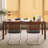 Brown Rectangular Solid Wood with 2 drawers desk-1857456629