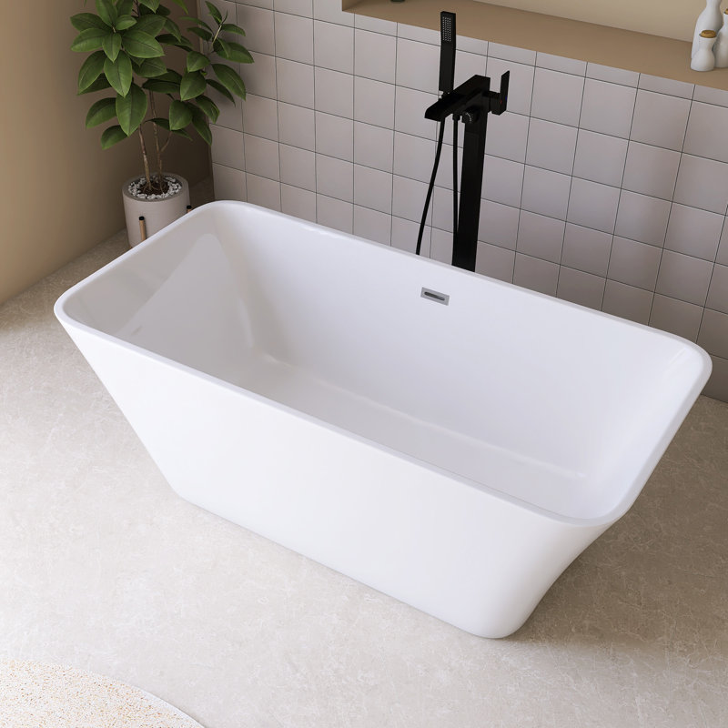 59" Acrylic Freestanding Soaking Bathtub