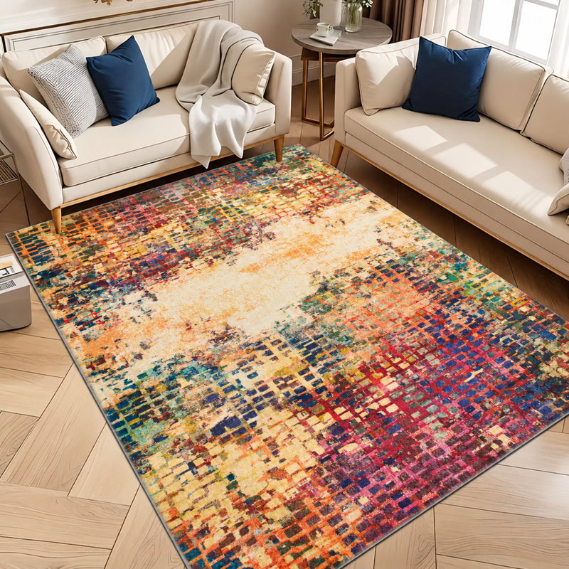 Aspire Homeware Multicolor Abstract Area Rug, Rectangle 120 x 170 cm
