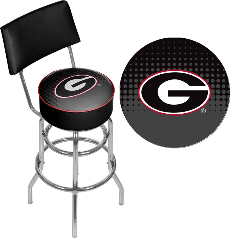 NCAA Swivel Upholstered Faux Leather Counter Stool
