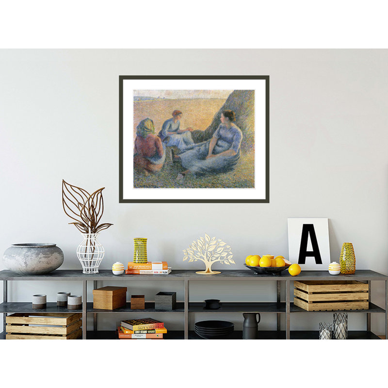 «Haymakers Resting» par Camille Pissarro, impression giclée sur cadre, H 33,5 po x l 39,48 po