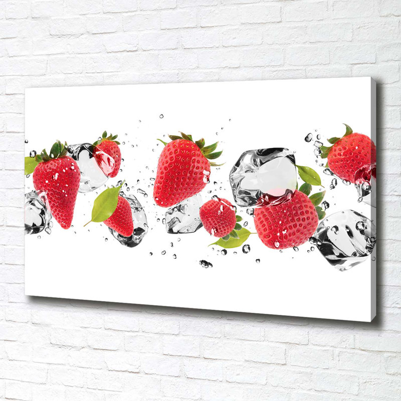 Strawberries And Water - No Frame Print on Canvas