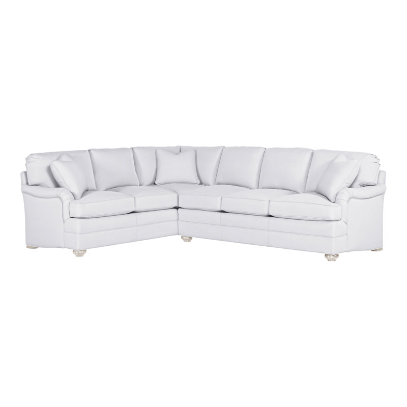 American Bungalow 2-Piece East Lake L- Sectional, Navada Snow, Casa Blanca