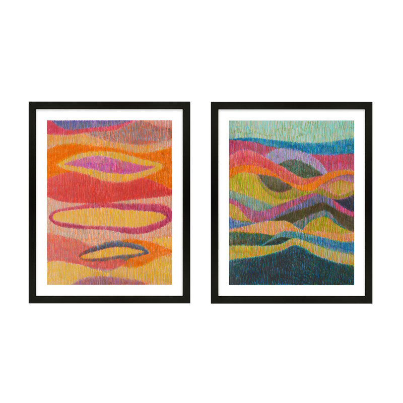 Merengue & Tango. Set Of 2 by Jacques Pilon, Black Framed, 25" H x 20" W x 1.25" D