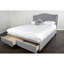 Grand lit rembourré en tissu gris avec rangement, 2 tiroirs, P 84,66 po x l 63,92 po, H 43,68 po