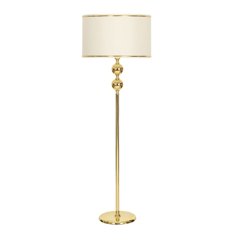 Élégante lampe sur pied en métal, finition crème et or, 15,7 po de diamètre x 63 po de hauteur | Conception durable, douille E27 (40 W maximum) | Comprend les instructions d'installation | Idéal pour le salon, la chambre à coucher et le bureau, cla