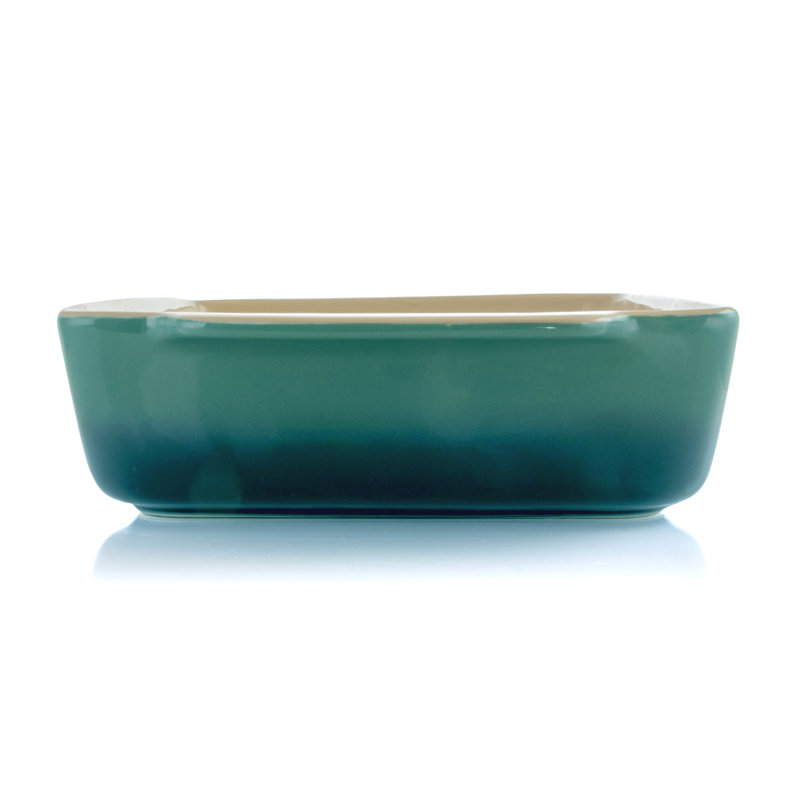 Teal Gradient Ceramic Rectangular Bake Pan, 16.25"