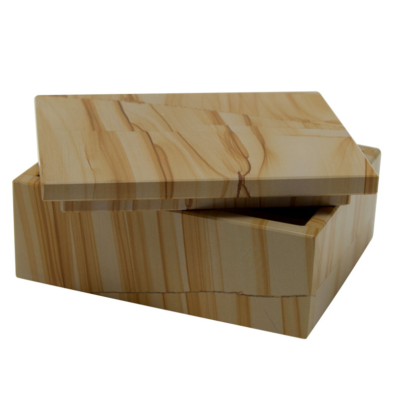 Allynn Marble Memory Box, Teak Stone