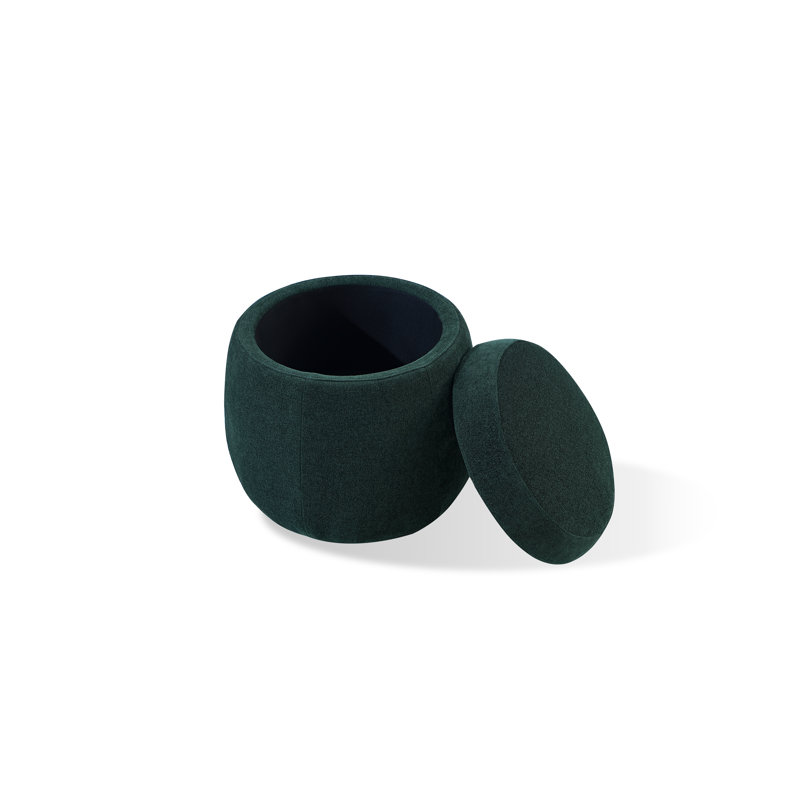 Upholstered Ottoman In Jeans, Teal
