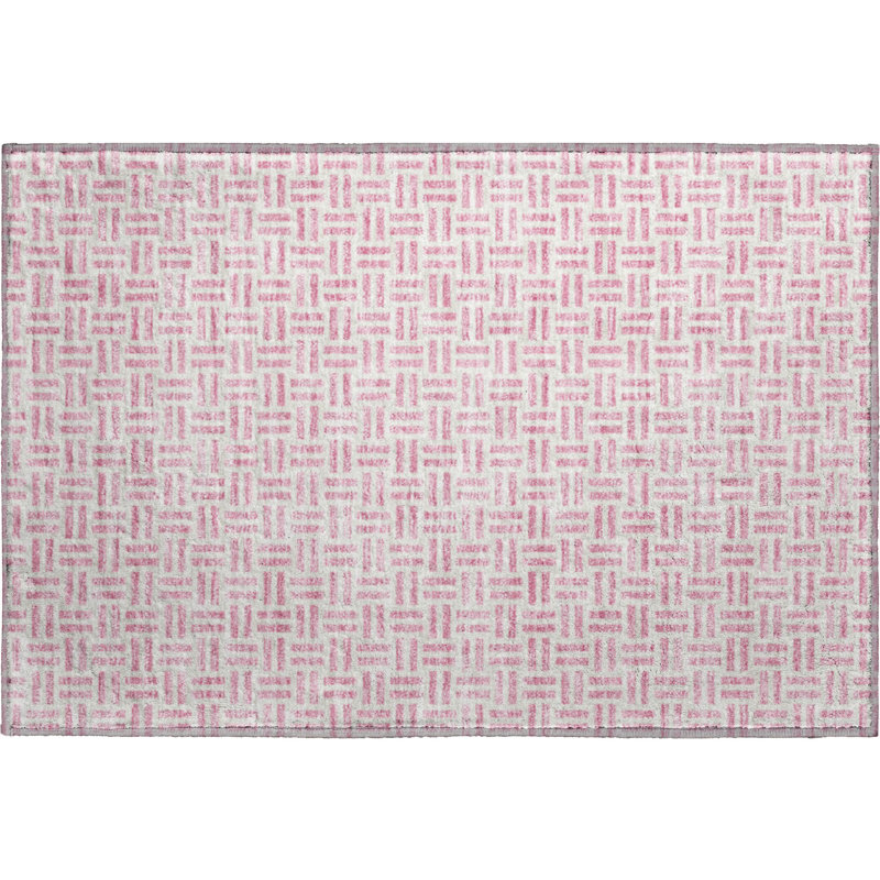 Premium Machine Washable Prisco Pink Rug, Rectangle 1'8" x 2'6"