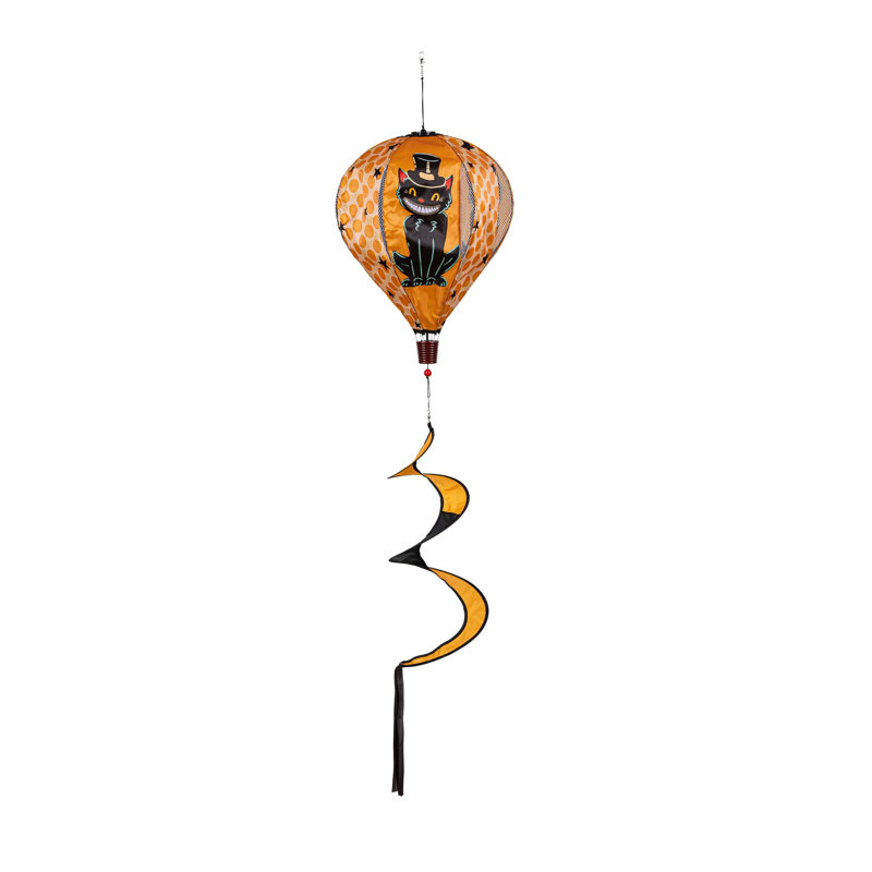 Tourbillon de ballons chat noir trio d'Halloween