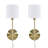 Metal Wall Sconce with Cylinder Shade, Set of 2