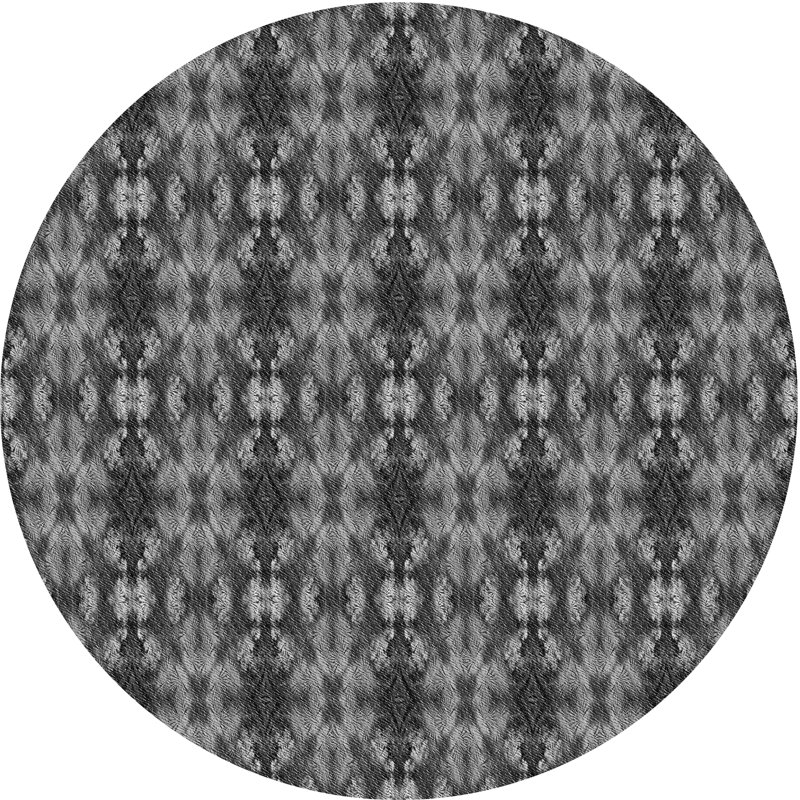 Performance Wool Ikat Indoor Rug, Round 5'