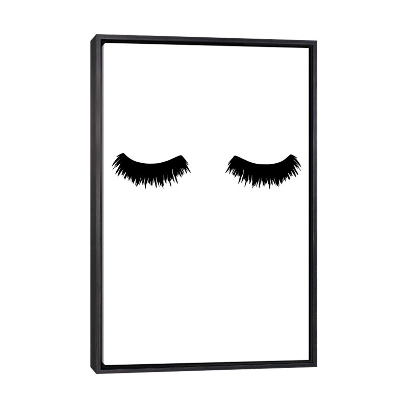 Lash Bold - impression d'art graphique, Pas de tapis, H 26 po x l 18 po x 1,5 po, Toile avec cadre noir patiné