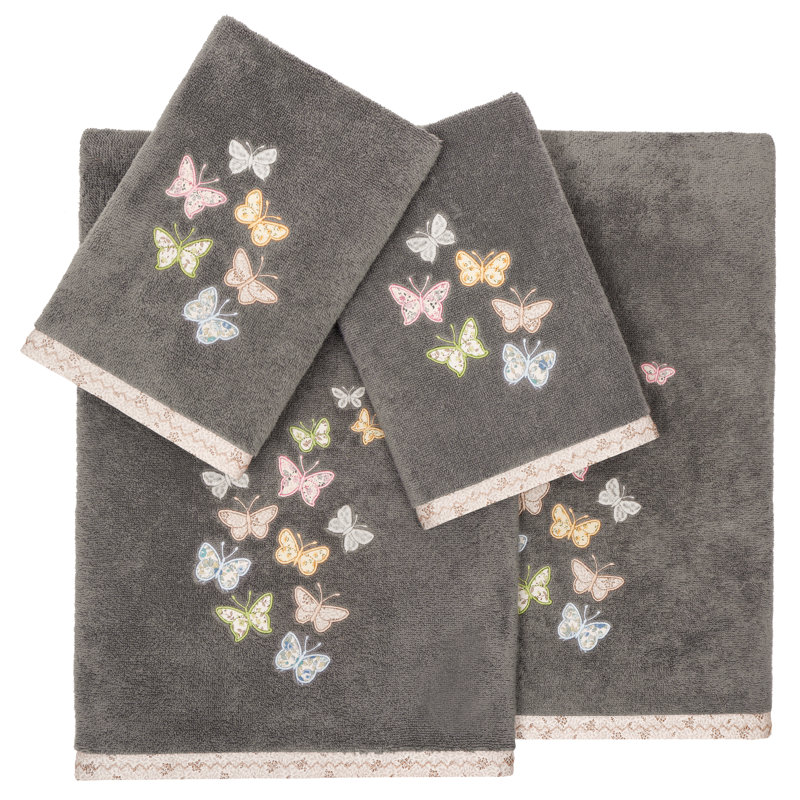 100% Turkish Cotton Towel Set, Charcoal, 4 Piece Towel Set