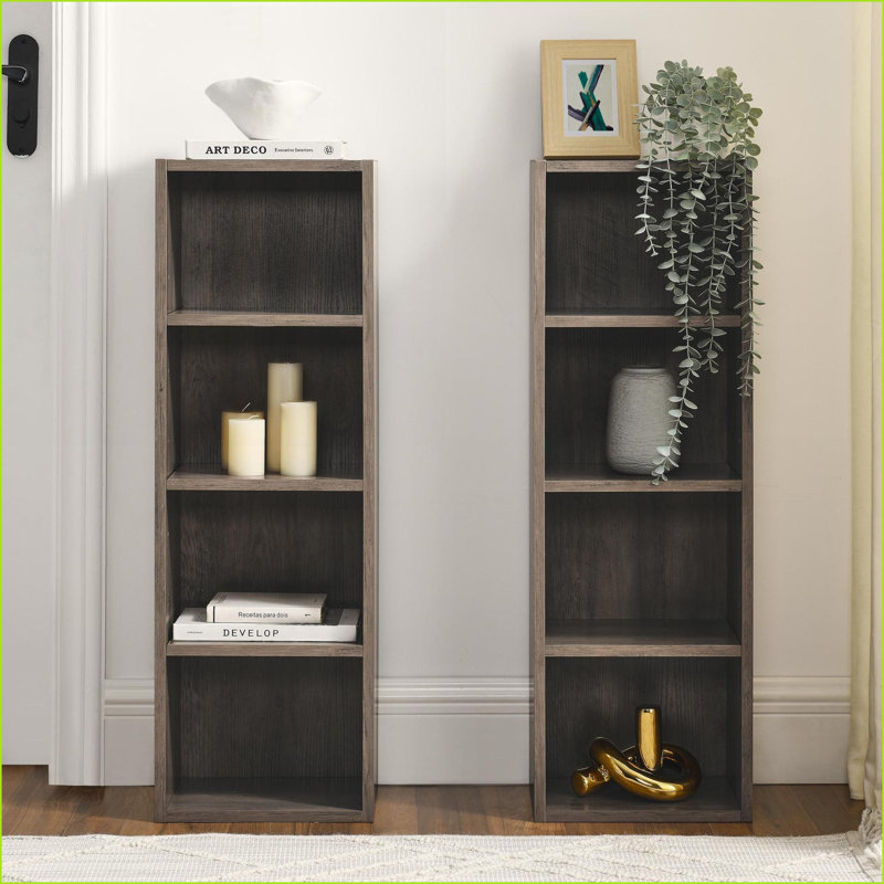 Étagère multimédia avec tablettes réglables, armoire de rangement multifonctionnelle de 70,9 po de hauteur pour bureau à domicile | Gris anthracite | Contemporain | Panneau de fibres à densité moyenne