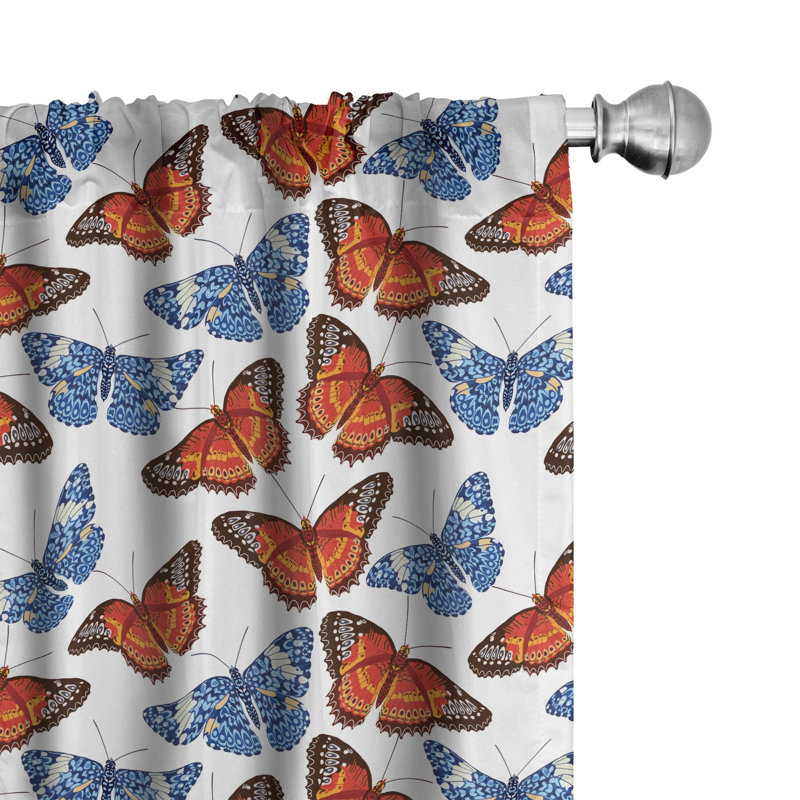 Paire de rideaux semi-transparents avec passe-tringle Butterfly, 28 po x 84 po