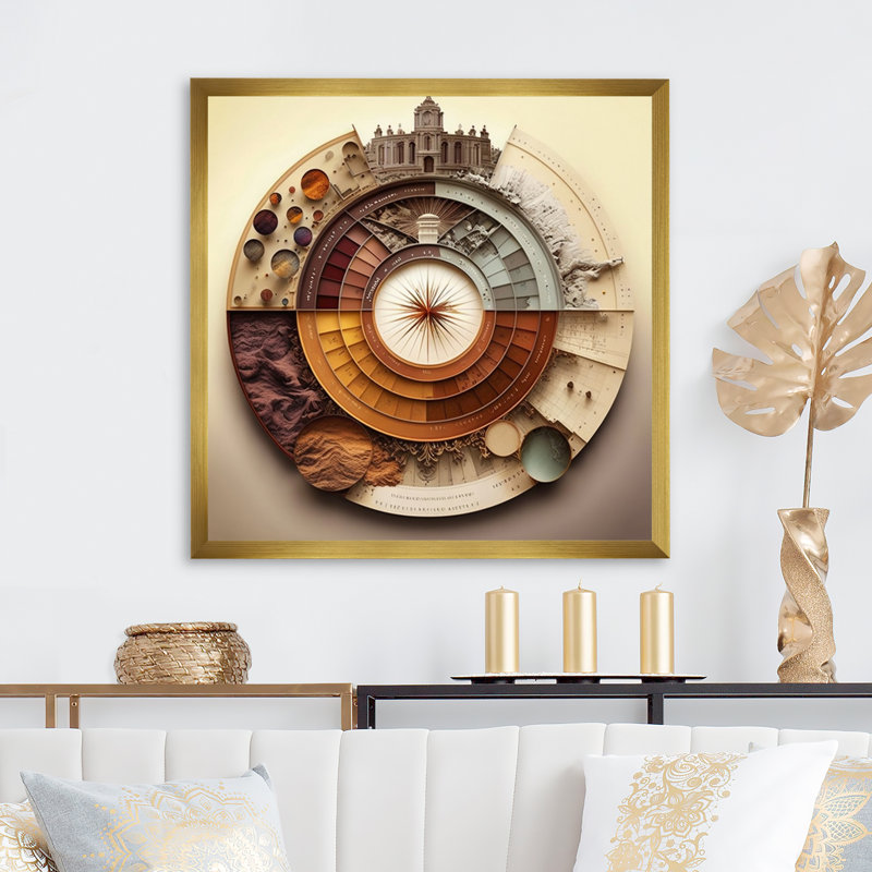 «Caclulation The Universe Spiral Illustration I», reproduction sur toile, Cadre doré à une seule photo