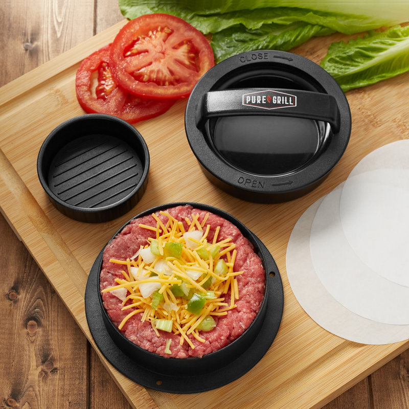Pure Grill Plastic Manual Burger Maker