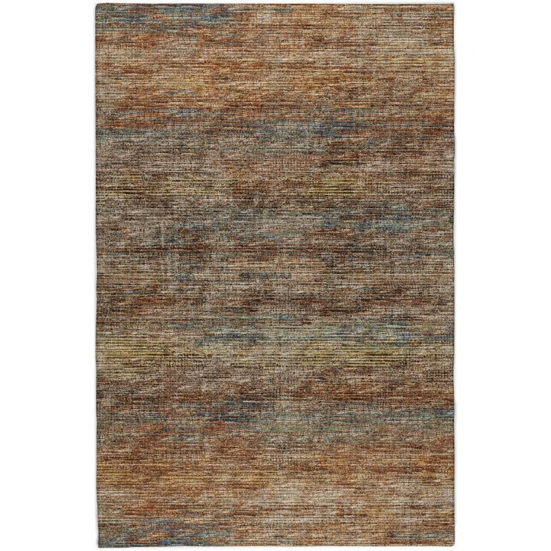 Premium Machine Washable Dream Shag Horizontal Bars Rug, Canyon, 10' x 14'