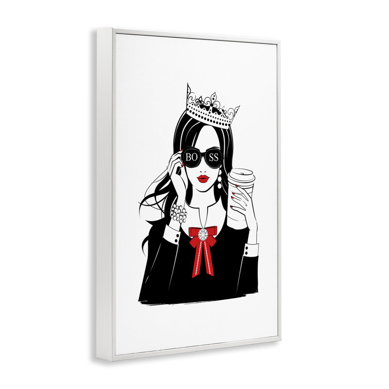 Art de giclée par une joyeuse fille par Martina Pavlova, Giclée encadrée blanc bord de mer, H 24 po x l 16 po