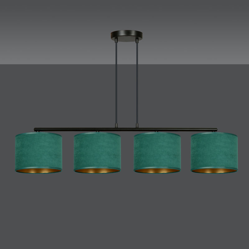 Eamie 4 - Light Kitchen Island Drum Pendant, Green
