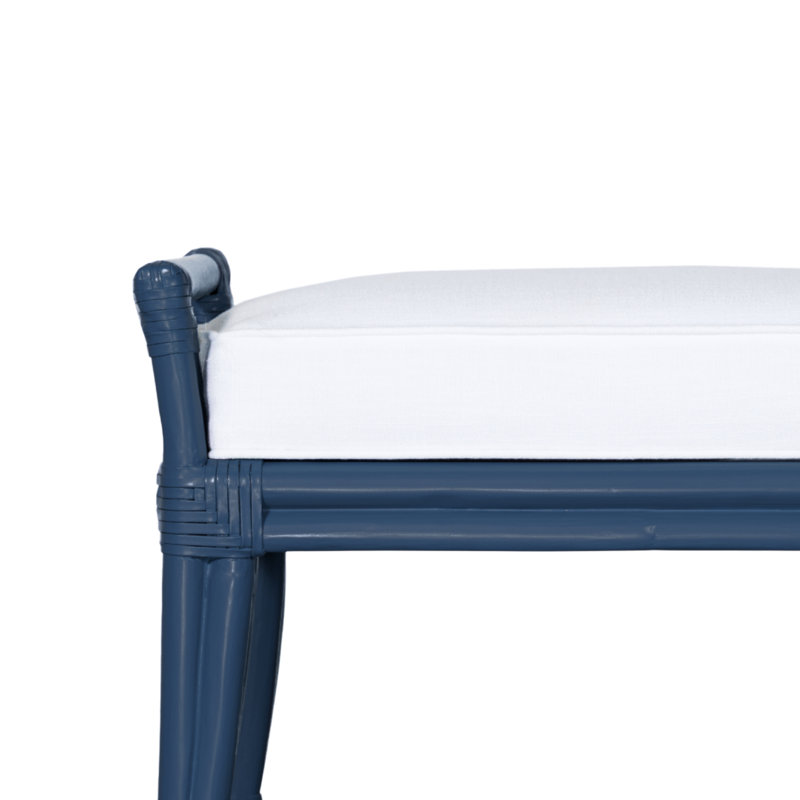 Malacca Upholstered Bench, Indigo